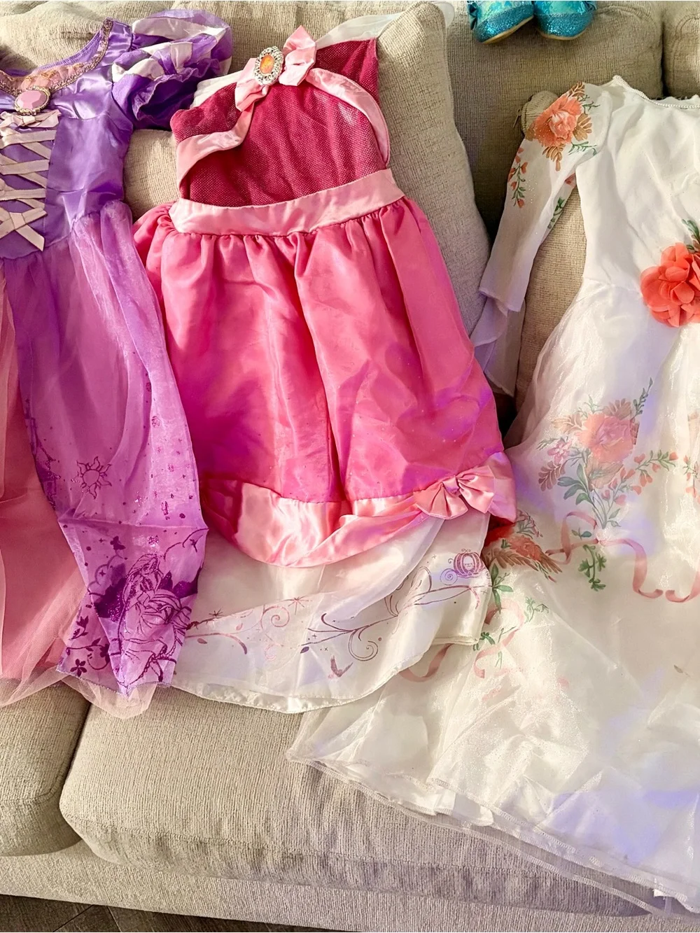 Bundle 6 Princess Costume/dresses and Cinderella shoes